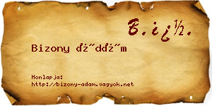 Bizony Ádám névjegykártya